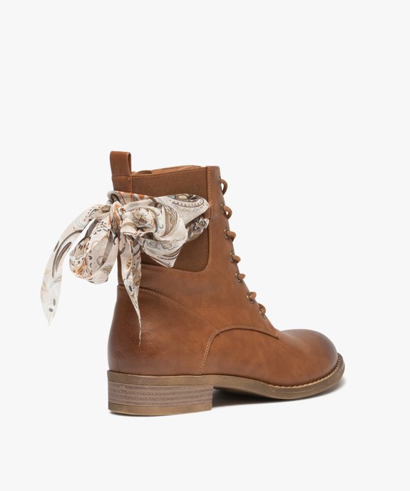 Bottines lacées à foulard noué femme vue4 - GEMO (CASUAL) - GEMO