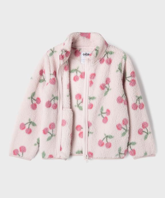 Sweat zippé à col montant en sherpa fille vue2 - GEMO (ENFANT) - GEMO