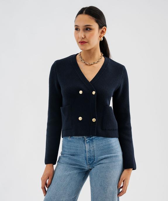 Gilet rayé à fermeture croisée esprit marin femme vue1 - GEMO 4G FEMME - GEMO