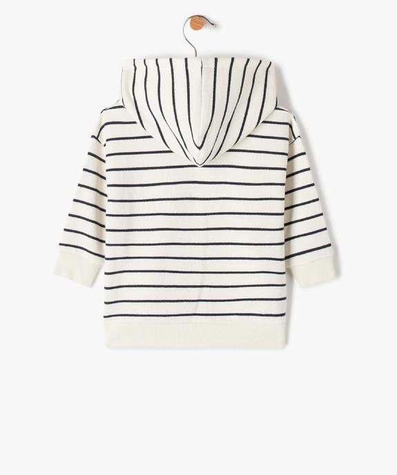 Sweat bébé garçon à rayures avec capuche vue4 - GEMO(BEBE DEBT) - GEMO