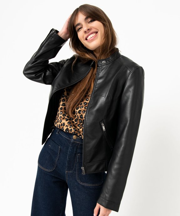 Blouson esprit biker avec zips femme vue1 - GEMO(FEMME PAP) - GEMO