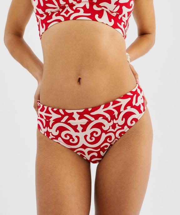 Bas de maillot de bain forme culotte taille haute femme vue3 - GEMO (PLAGE) - GEMO