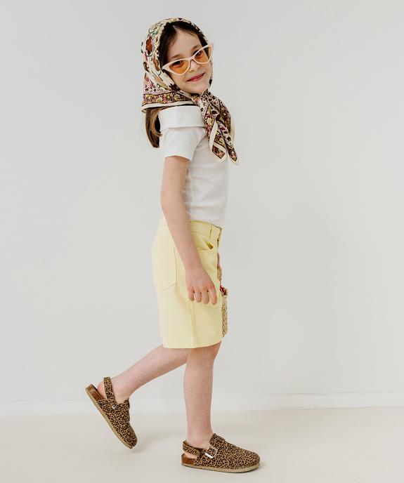 Bermuda ample en toile denim colorée fille vue7 - GEMO 4G FILLE - GEMO