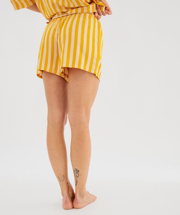 Short de pyjama à rayures en viscose femme vue3 - GEMO 4G FEMME - GEMO
