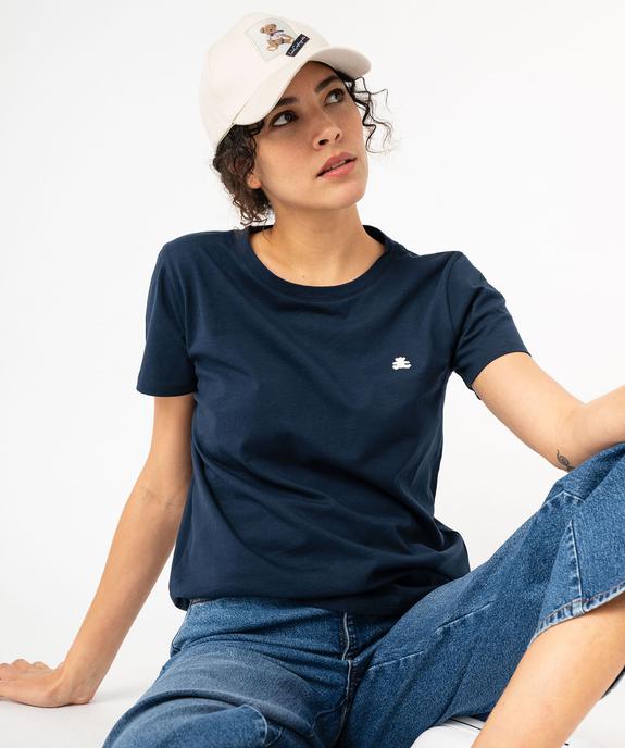 Tee-shirt à manches courtes avec logo brodé femme - LuluCastagnette vue1 - LULUCASTAGNETTE - GEMO