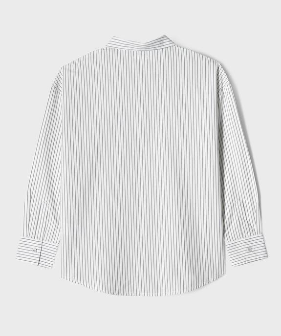 Chemise à fines rayures coupe oversize fille vue3 - GEMO (JUNIOR) - GEMO