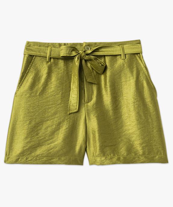 Short ample en viscose gaufrée et satinée femme - GEMO(FEMME PAP) Short ample en viscose gaufrée et satinée femme vue4 - GEMO(FEMME PAP) - GEMO