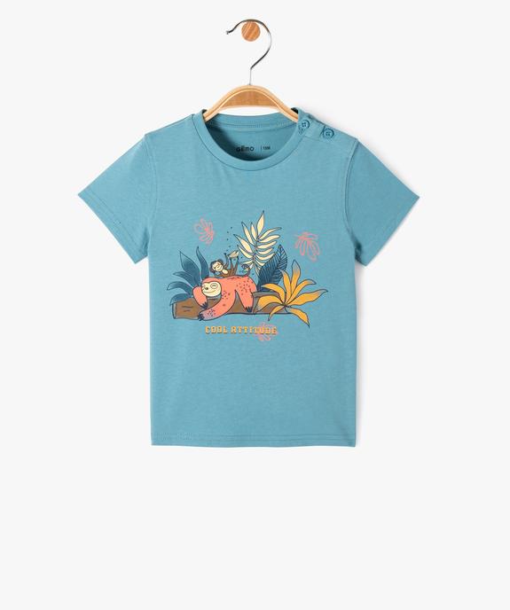 Tee-shirt droit manches courtes imprimé garçon vue1 - GEMO(BEBE DEBT) - GEMO