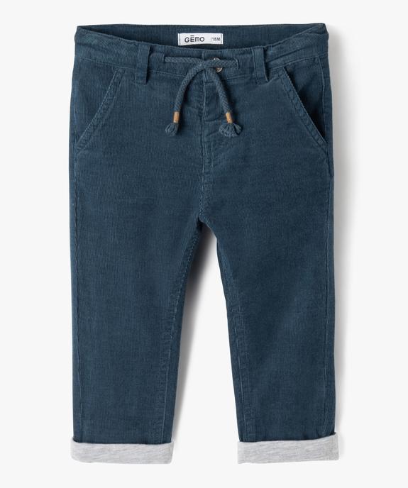 Pantalon bébé garçon en velours doublé jersey vue1 - GEMO(BEBE DEBT) - GEMO