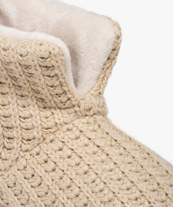 Chaussons femme boots en maille avec intérieur fourré vue6 - GEMO(HOMWR FEM) - GEMO