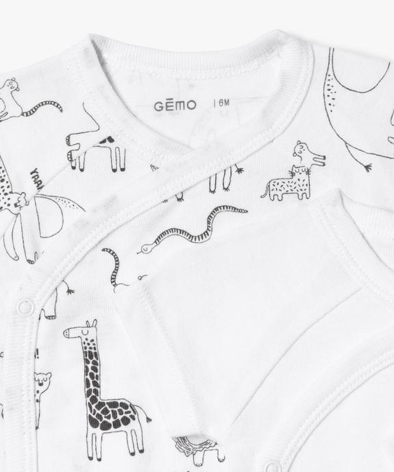 Body bébé à manches courtes fermeture croisée (lot de 3) vue4 - GEMO 4G BEBE - GEMO