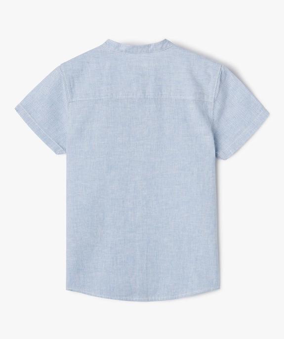 Chemise garçon rayée à manches courtes et col mao vue5 - GEMO (ENFANT) - GEMO