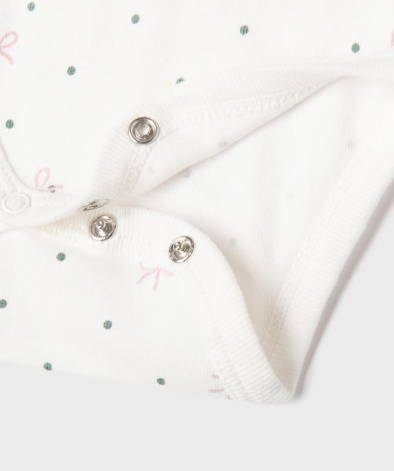 Body manches courtes motifs noeuds bébé fille (lot de 3) vue4 - GEMO 4G BEBE - GEMO