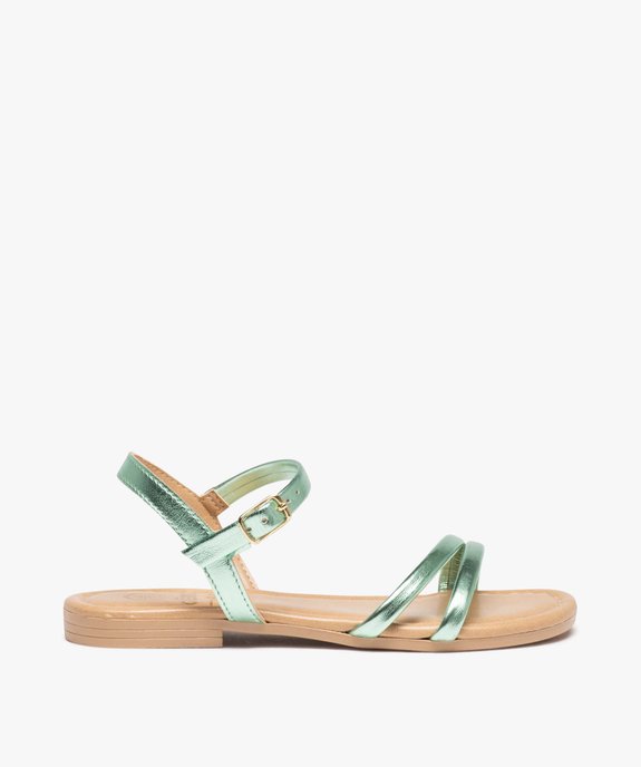 Sandales fille unies à fines brides métallisées vue1 - GEMO (ENFANT) - GEMO