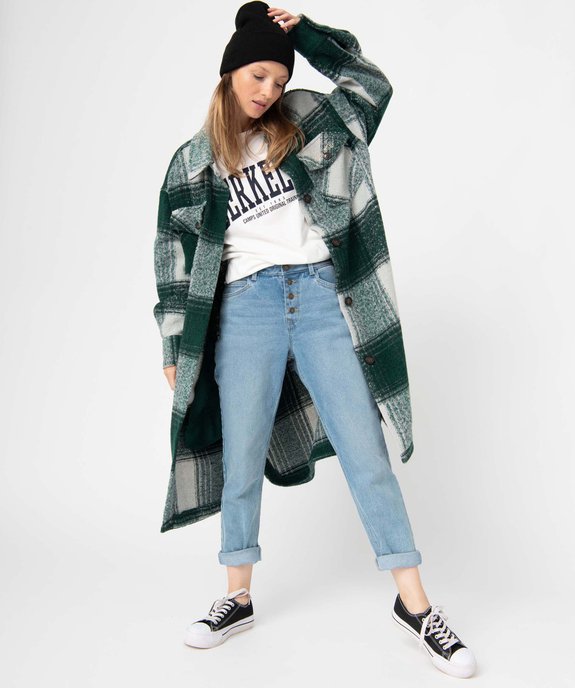 Manteau femme à carreau coupe chemise - Camps United vue1 - CAMPS UNITED - GEMO