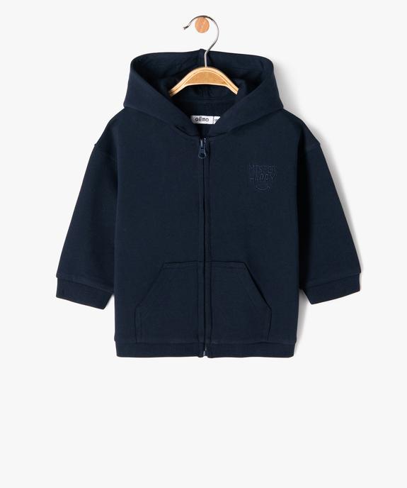 Sweat zippé à capuche bébé garçon vue2 - GEMO 4G BEBE - GEMO