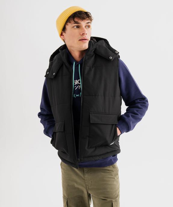 Doudoune sans manches à capuche doublée polaire homme vue1 - GEMO 4G HOMME - GEMO
