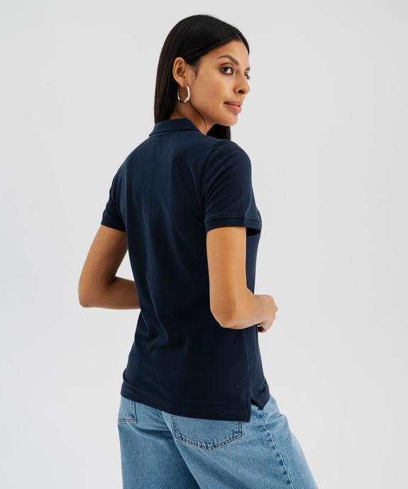 Polo à manches courtes en coton piqué femme  vue3 - GEMO 4G FEMME - GEMO