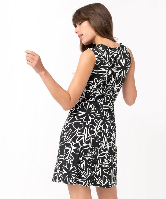 Robe femme courte sans manches à motifs fleuris vue3 - GEMO(FEMME PAP) - GEMO