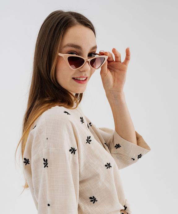 Blouse manches courtes brodée à nouer femme vue2 - GEMO(FEMME PAP) - GEMO