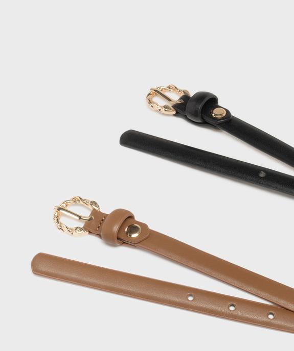 Ceintures fines avec boucle torsadée femme (lot de 2) vue2 - GEMO (ACCESS) - GEMO