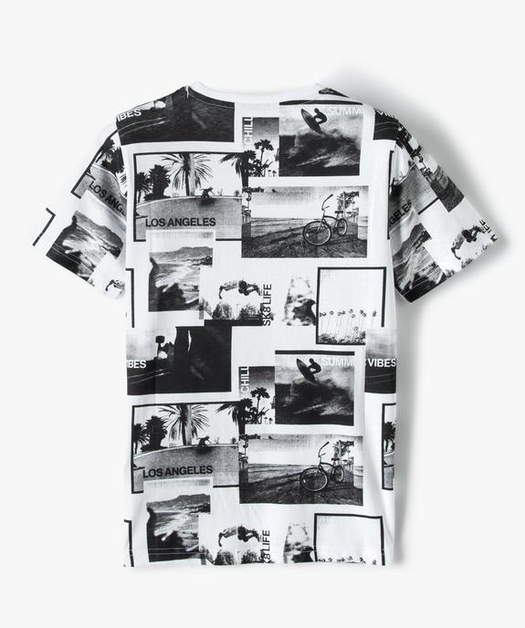 Tee-shirt garçon à manches courtes avec motif skate all over vue3 - GEMO (JUNIOR) - GEMO