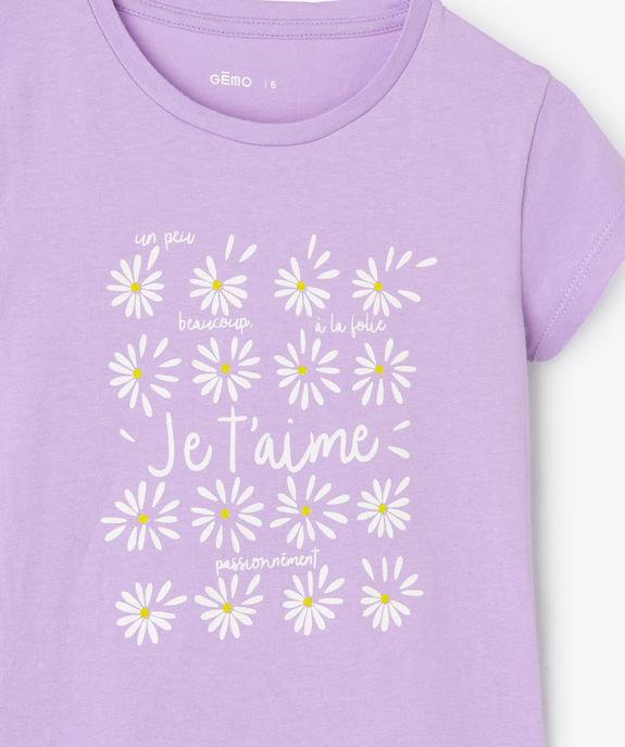 Tee-shirt fille pastel à motif pailleté vue2 - GEMO (ENFANT) - GEMO