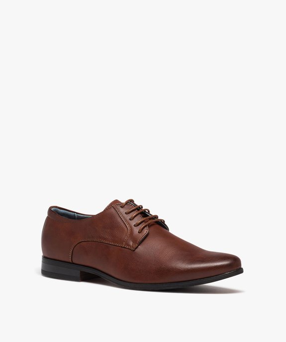 Derbies unis à lacets ronds cirés homme vue2 - BOTTESINI - GEMO