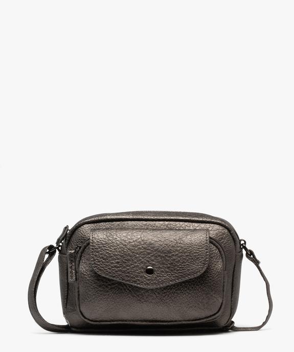 Sac besace en matière métallisée grainée femme vue1 - GEMO (ACCESS) - GEMO