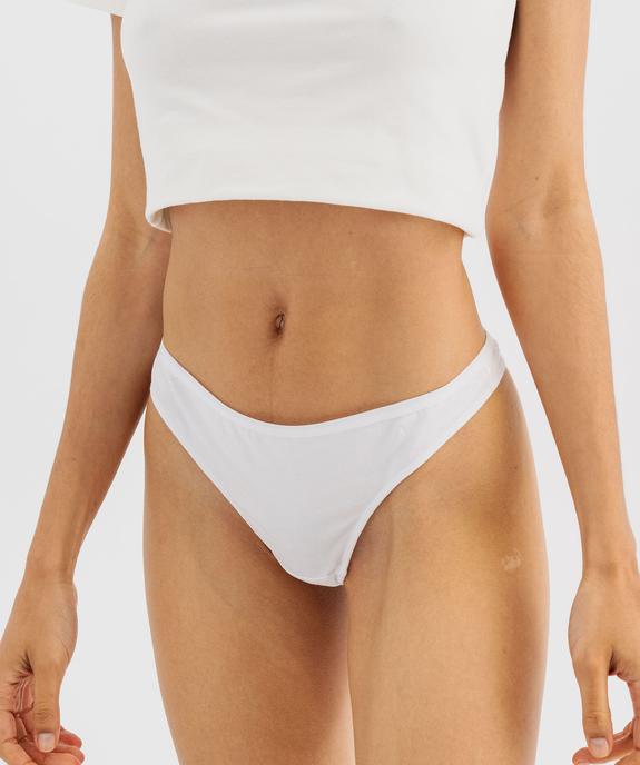String en coton stretch uni femme (lot de 2) vue1 - GEMO 4G FEMME - GEMO