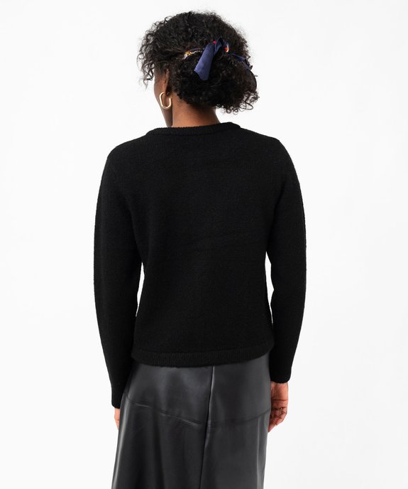 Gilet à col rond avec boutons fantaisie femme vue3 - GEMO(FEMME PAP) - GEMO