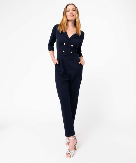 Combinaison pantalon femme avec haut croisé et boutons fantaisie vue6 - GEMO(FEMME PAP) - GEMO