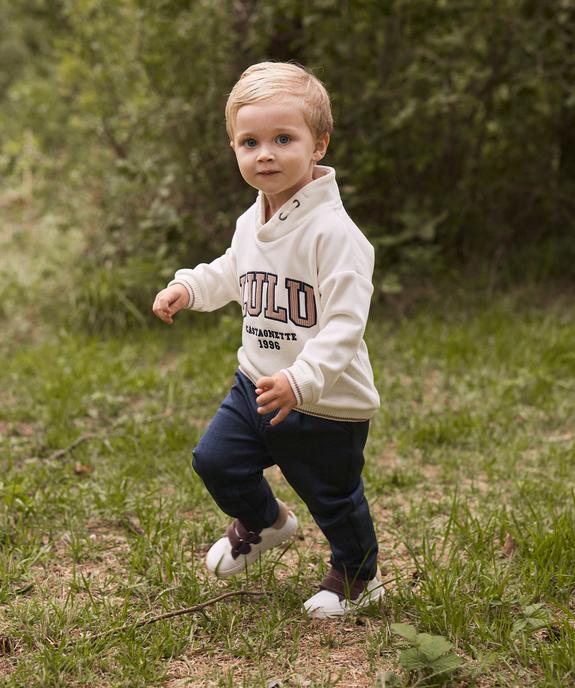 Sweat col châle avec doublure chaude bébé garçon - LuluCastagnette vue1 - LULUCASTAGNETTE - GEMO