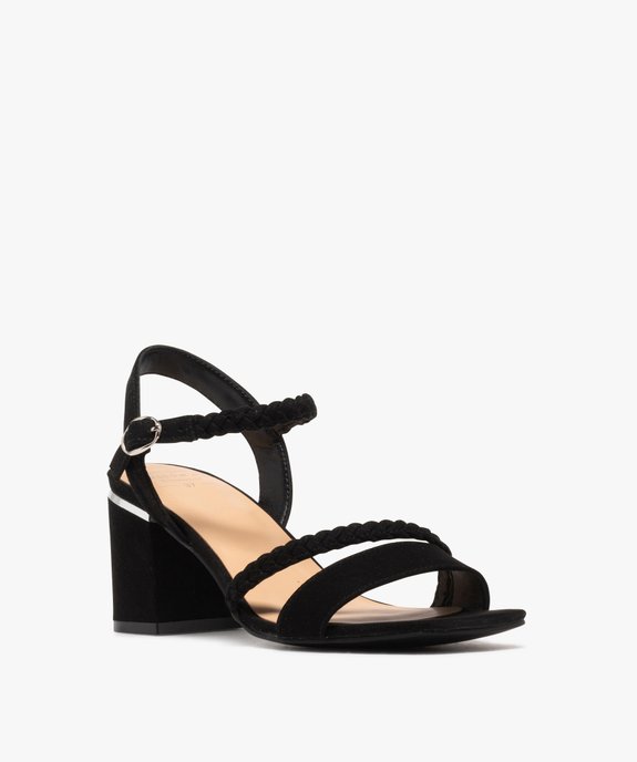 Sandales à talon avec brides tressées en suédine femme vue8 - FOLLOW ME - GEMO