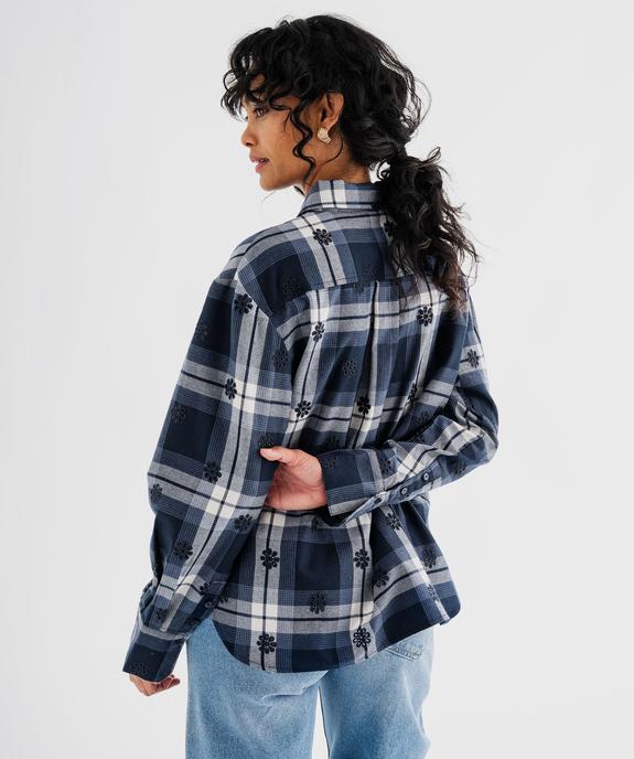 Chemise à carreaux et motifs brodés ajourés femme vue3 - GEMO(FEMME PAP) - GEMO