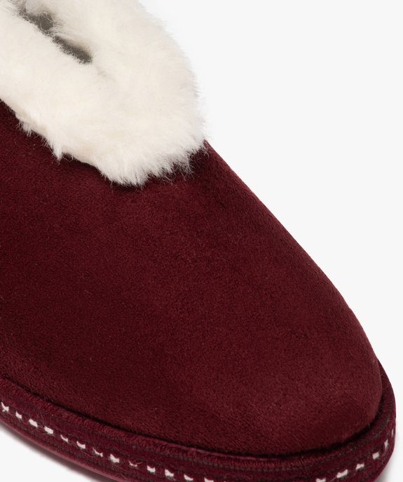 Chaussons femme pantoufles unies à col fourré vue6 - GEMO 4G FEMME - GEMO
