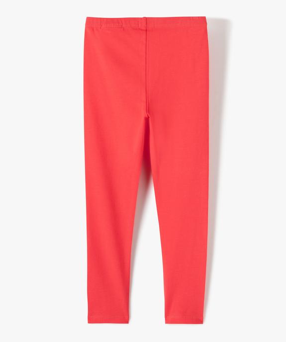 Legging long uni en coton stretch fille vue3 - GEMO (ENFANT) - GEMO