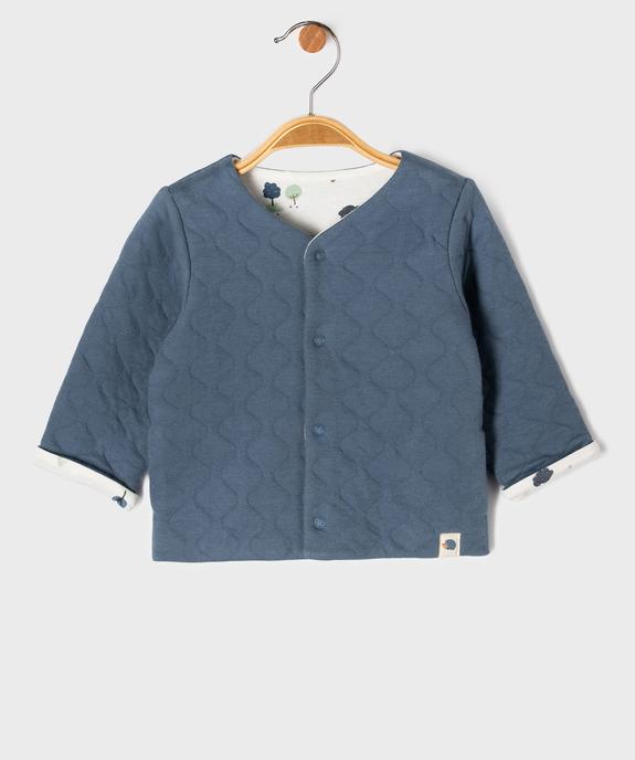Gilet sweat réversible bébé garçon vue1 - GEMO 4G BEBE - GEMO