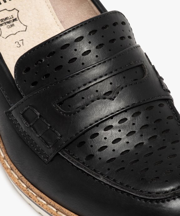 Mocassins femme unis à semelle crantée vue6 - GEMO 4G FEMME - GEMO