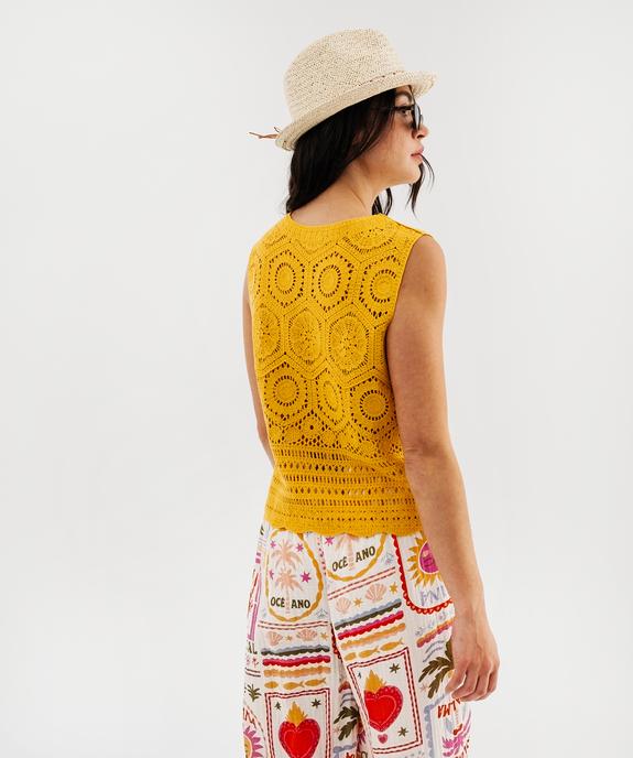 Pull sans manches en maille ajourée femme vue3 - GEMO(FEMME PAP) - GEMO