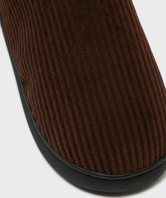 Chaussons mules en velours côtelé à doublure fourrée homme vue6 - GEMO(HOMWR HOM) - GEMO