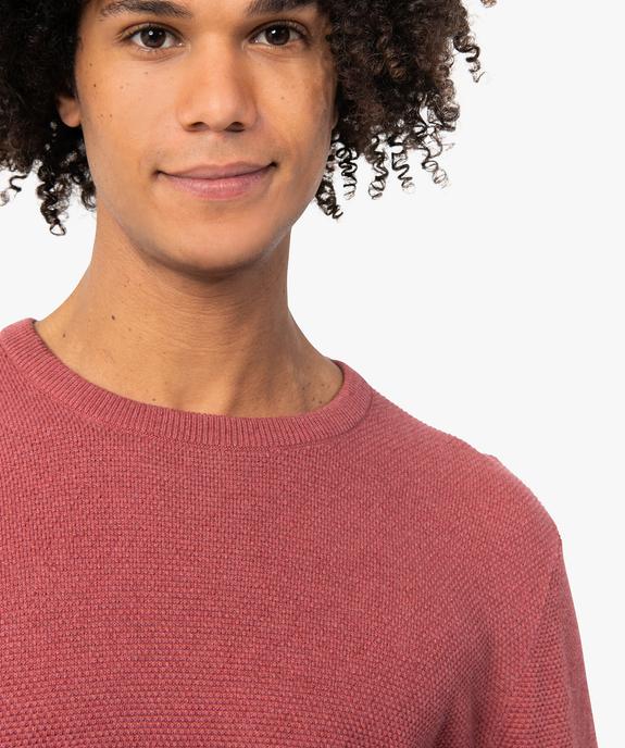 Pull homme en maille texturée vue2 - GEMO (HOMME) - GEMO