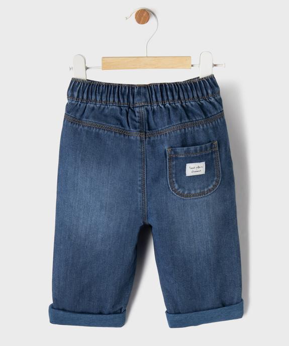Jean large avec taille élastique ajustable bébé garçon vue3 - GEMO 4G BEBE - GEMO