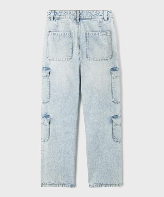 Jean Straight cargo avec taille ajustable fille vue3 - GEMO (JUNIOR) - GEMO