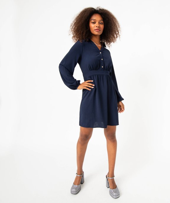 Robe à manches longues avec col chemise femme vue1 - GEMO(FEMME PAP) - GEMO