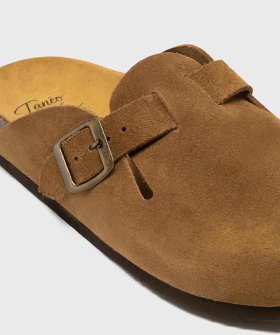 Sabots en cuir suédé avec semelle intérieure anatomique femme vue6 - TANEO GEMO FOR GOOD - GEMO