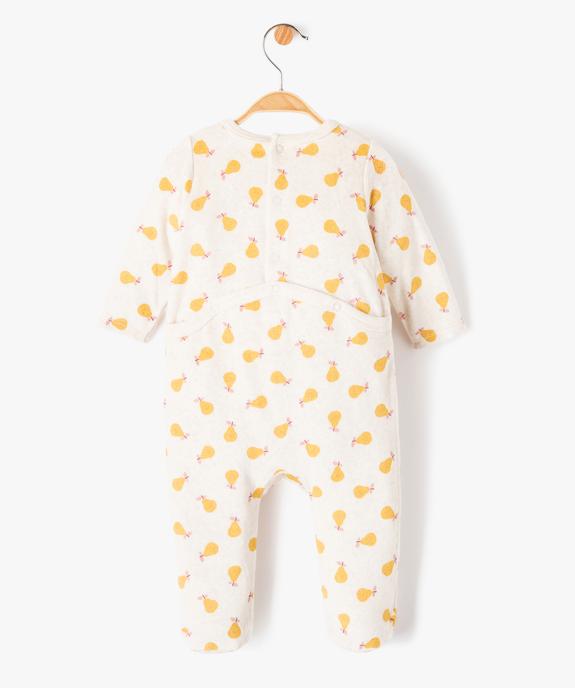 Pyjama bébé fille en velours imprimé poires et broderie vue5 - GEMO(BB COUCHE) - GEMO