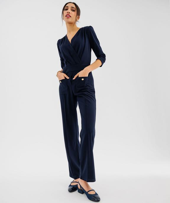 Combinaison pantalon avec décolleté drapé femme vue1 - GEMO(FEMME PAP) - GEMO