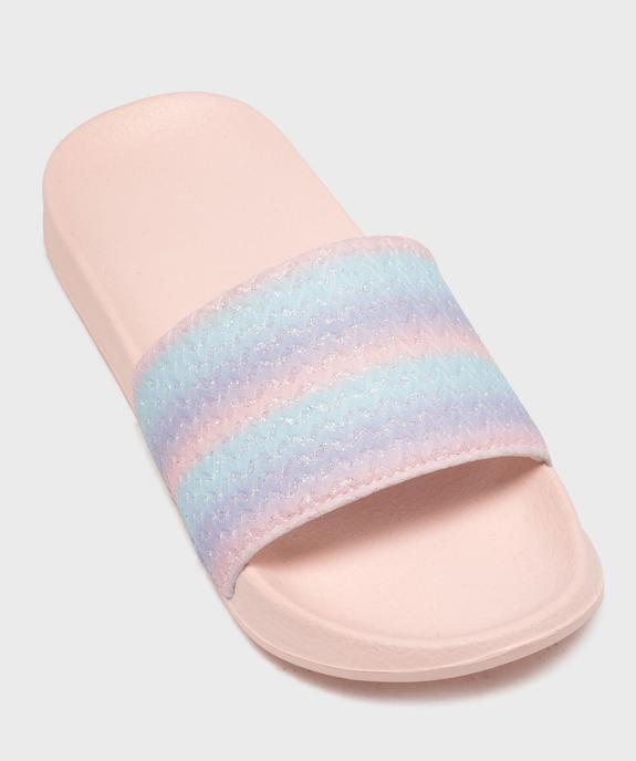 Mules de piscine à large bride moelleuse et pailletée fille vue5 - GEMO (PLAGE) - GEMO