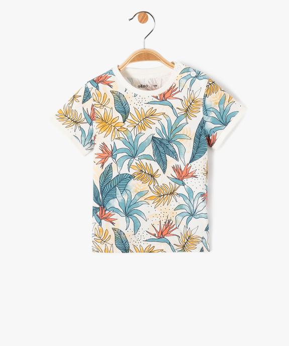 Tee-shirt manches courtes imprimé feuillage bébé garçon vue1 - GEMO(BEBE DEBT) - GEMO